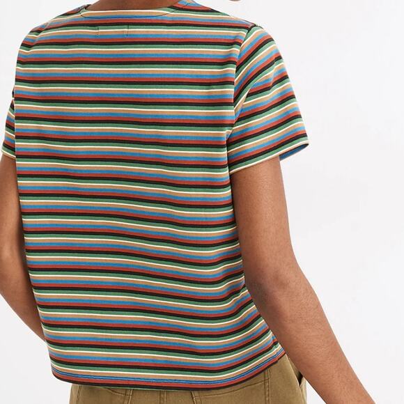 Madewell Luxe Crop Tee in Mathis Stripe XXS - Picture 3 of 10